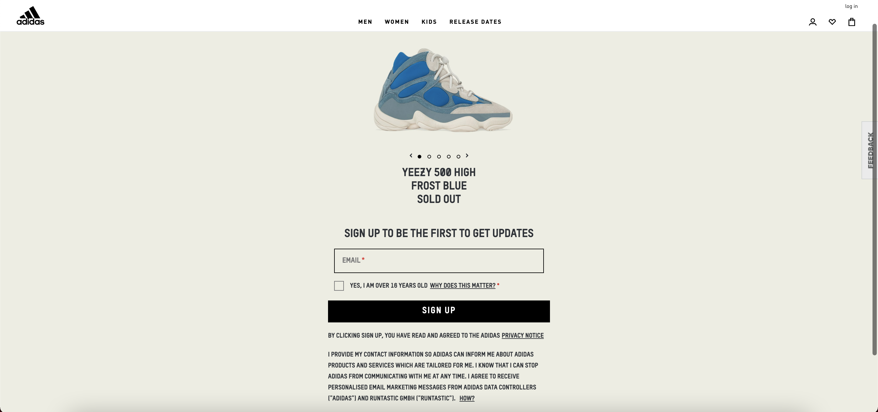 Adidas yeezy hot sale splash page